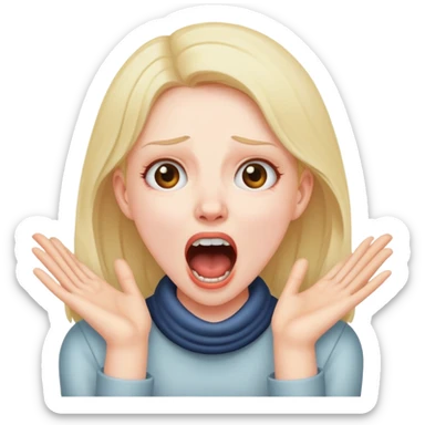 girl with hands around neck screaming sticker