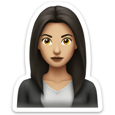 Beautiful woman brunette angry sticker