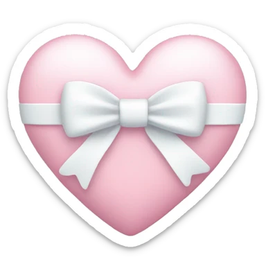 Pastel pink heart with white bow sticker