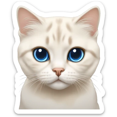 white flame-point scottish fold cat with blue eyes sticker