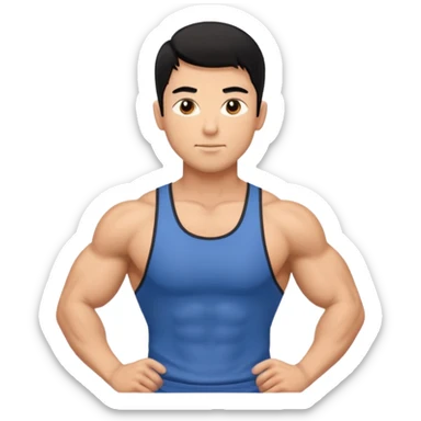 nein es soll ein fitness trainer sein der männlich ist mit schwarzen haaren stehend sticker