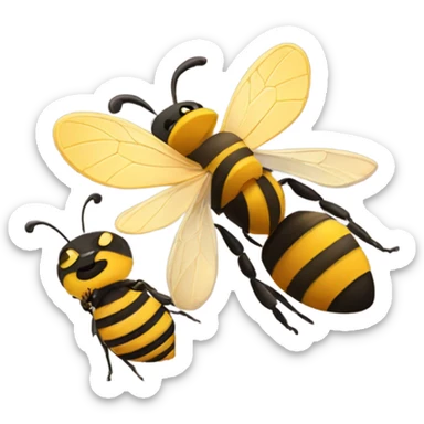 A bee and a b sticker