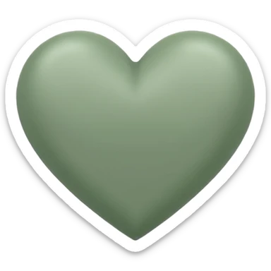 sage green heart sticker