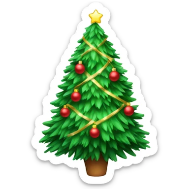 cozy christmas tree with tinsel sticker