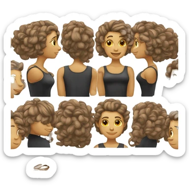 chico con cabello hasta el cuello color negro, color de piel blanca,tatuaje en el cuello  sticker