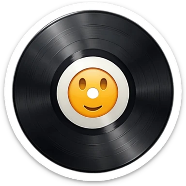 a black vinyl record with a white center sticker