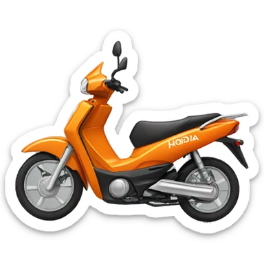 Orange Honda moped sticker