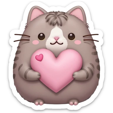 pusheen heart Pink cute sticker