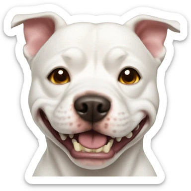 realistic pitbull inu teeth closeup sticker