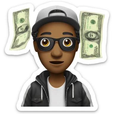 Rapper with money sticker