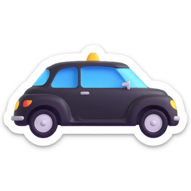 elegant solid car icon with a transparent protective film, refined and smooth design sticker