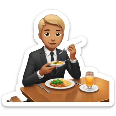 someone who eats in restaurants high above the city with the city on the background
 sticker