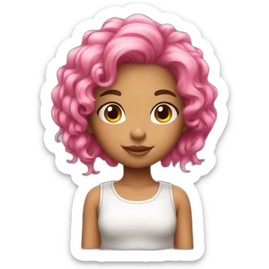Cute Brazilian girl with pink hair sticker