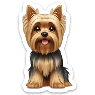 dog yorkshire terrier full body sticker