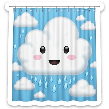 cloud shower curtain sticker