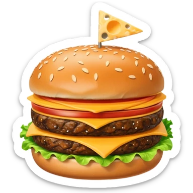 A burger with a camera lens as the bun sticker