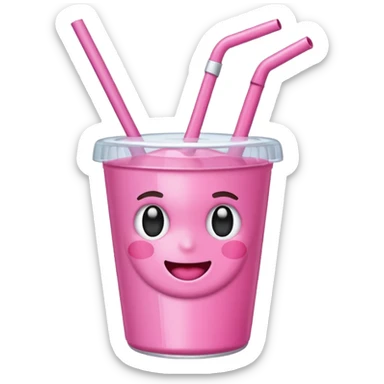 Mini emojis of pink stanley sticker