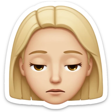 raising both eyebrows in incomprehension but not upset still, closing eyes and a slight smile sticker