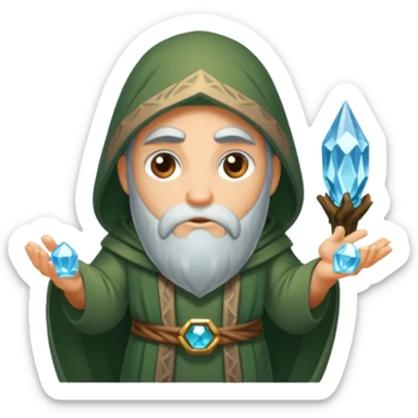 druid character looking through crystal suspiciously sticker