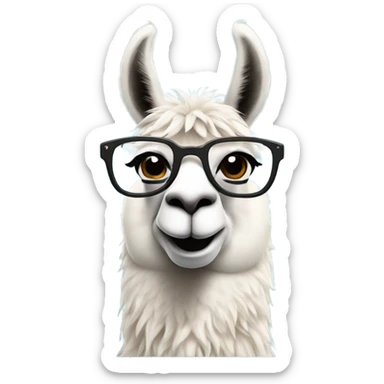 lama with glasses talking on the phone sticker