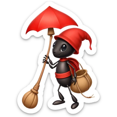 ant with red bindle sticker