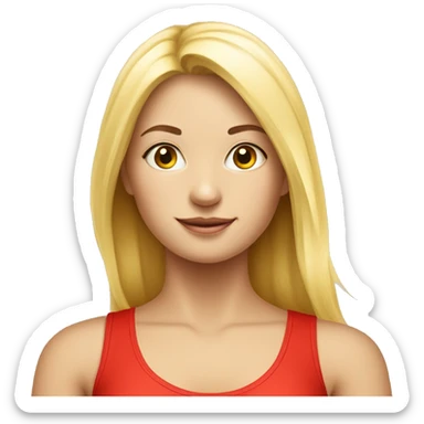  yoga blonde light girl in red yoga sticker