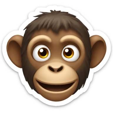 Monkey face surprise sticker