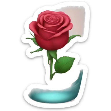 Rose is closed in a glass sticker