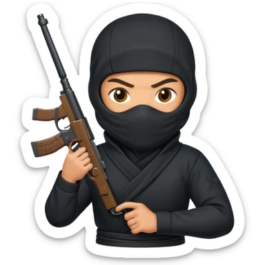 A ninja holding a gun sticker