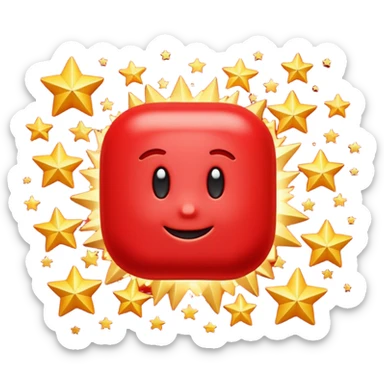 A 3D cartoon bright red “BONUS” text bursting out with stars, dynamic layout, Memoji-style. sticker