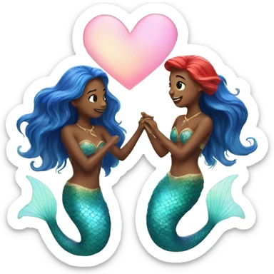 two mermaids in love sticker