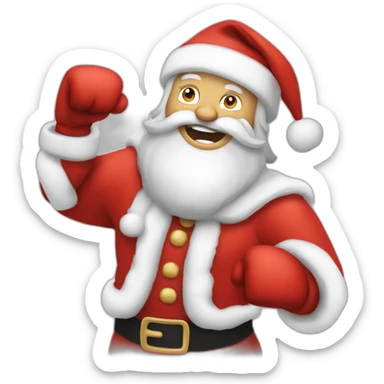 santa punching a persson sticker
