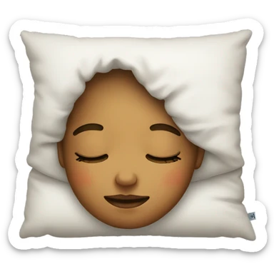 dreaming girl with her eyes closed on a pillow sticker
