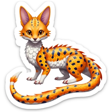 Flurry furry scaly sergal-serval-possum-sphynx-Koi-sergal-fusion-animal-hybrid-creature with a snake-tail sticker