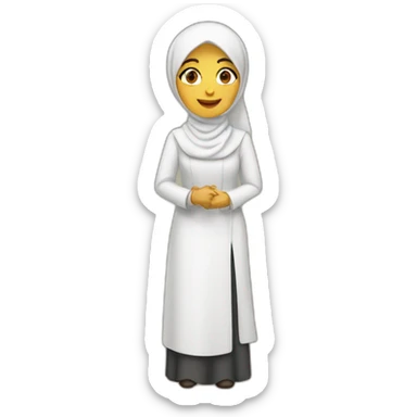 teacher muslim woman in white sticker