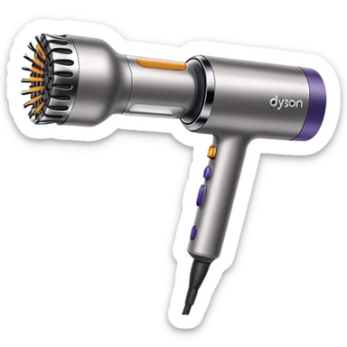 Dyson multistyler hair dryer, with round brush attachment sticker