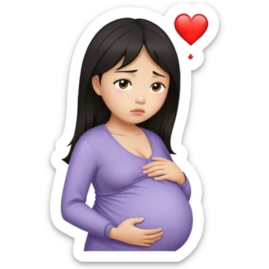 broken heart pregnant asian girl sticker
