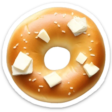 bagel with fresh cheese sticker