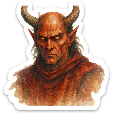 watercolor style Xeron portrait from Heroes of Might and Magic 3 sticker