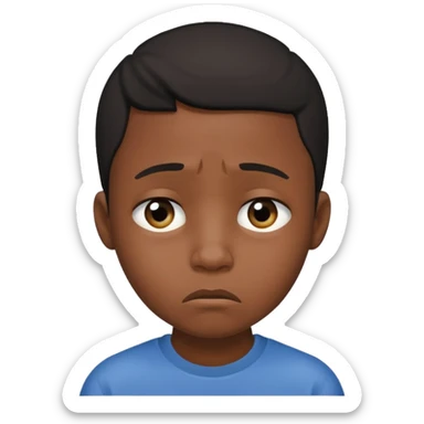black boy excessively crying sticker
