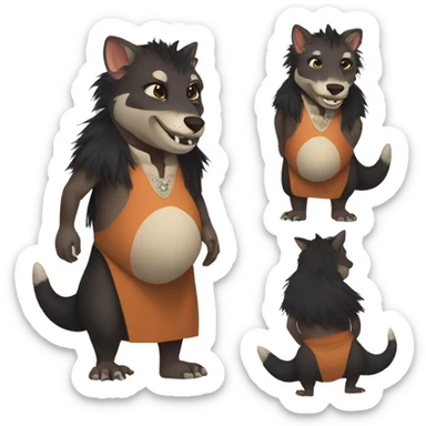 Pregnant Gnoll in a Maternity Dress sticker