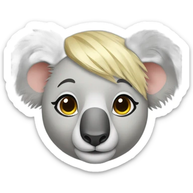 Koala with blonde hair sticker
