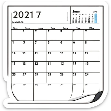 calendar page flipping sticker