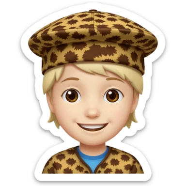 print hat with kid sticker