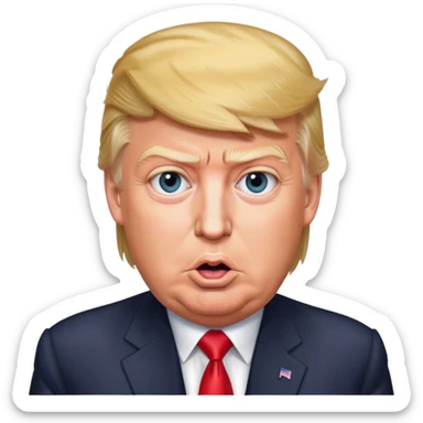 Trump photorealistic speaking sticker