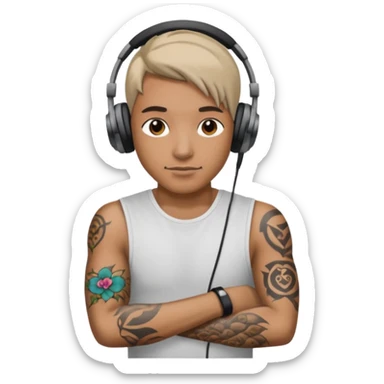 headphone and tattıes sticker
