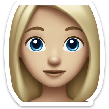 Girl white skin, dark blond hair and blue eyes  sticker