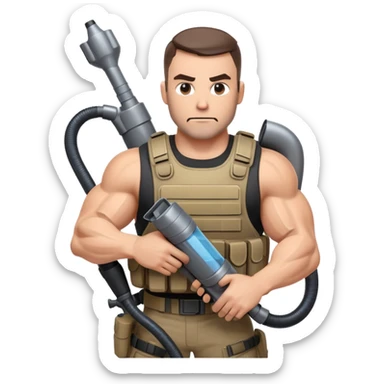 Warzone character with a vacuum sticker