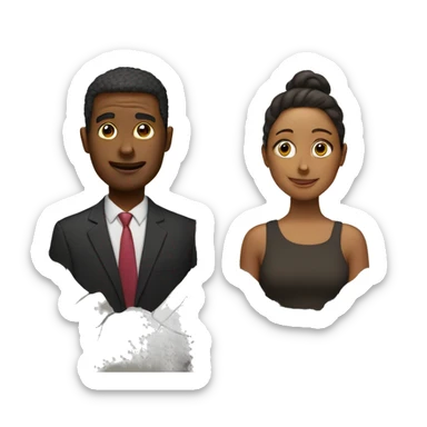 two people with wall in-between them sticker