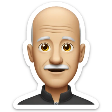 Almost Bald old man no facial hair sticker